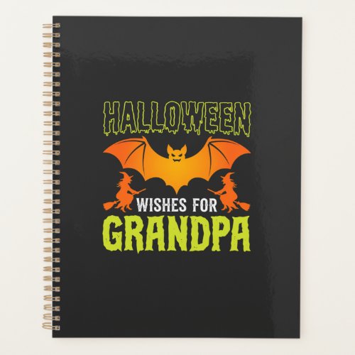 Halloween Grandpa Bat Witch Wishes Planner