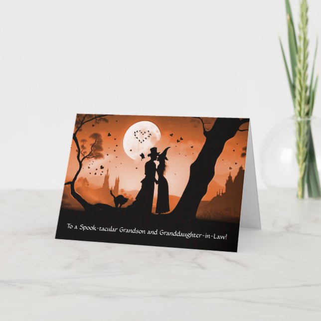 Halloween Grandson and Granddaughter in Law Cute Card (Front)