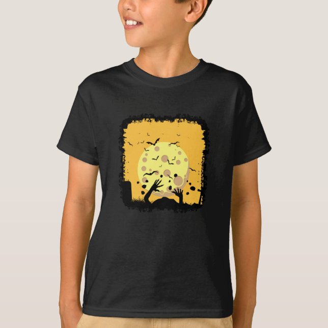 Halloween Grave Zombie Trick Treat Funny Gift Cool T-Shirt (Front)