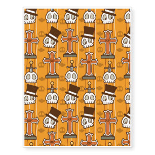 Halloween Graves & Skulls Temporary Tattoos