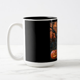 Halloween gravestone humor “Al B Bach” Two-Tone Coffee Mug