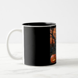 Halloween gravestone humor “Dawn Under ” Two-Tone Coffee Mug