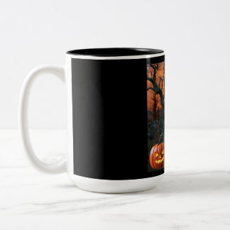 Halloween gravestone humor “Dawn Under ” Two-Tone Coffee Mug