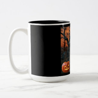 Halloween gravestone humor “Rona V. Iris”  Two-Tone Coffee Mug