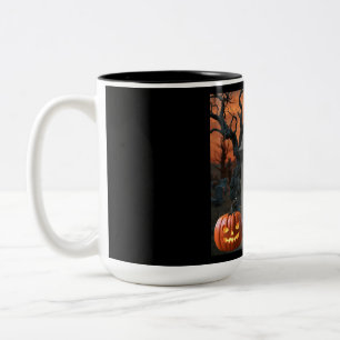 "Halloween gravestone humor “Rust T Gates”  Two-Tone Coffee Mug