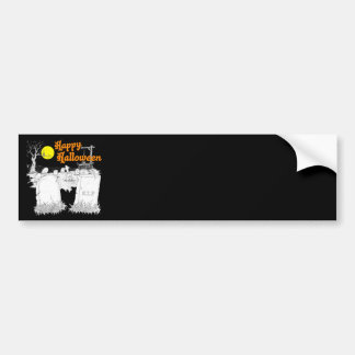 halloween graveyard bumper sticker