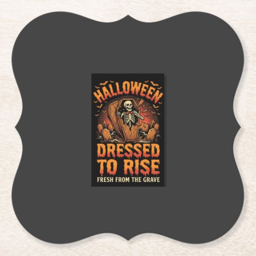Halloween Graveyard Costume Awakening Paper Coaster