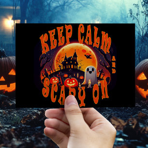 Halloween graveyard cute Ghost and Jack-O-Lanterns Postcard