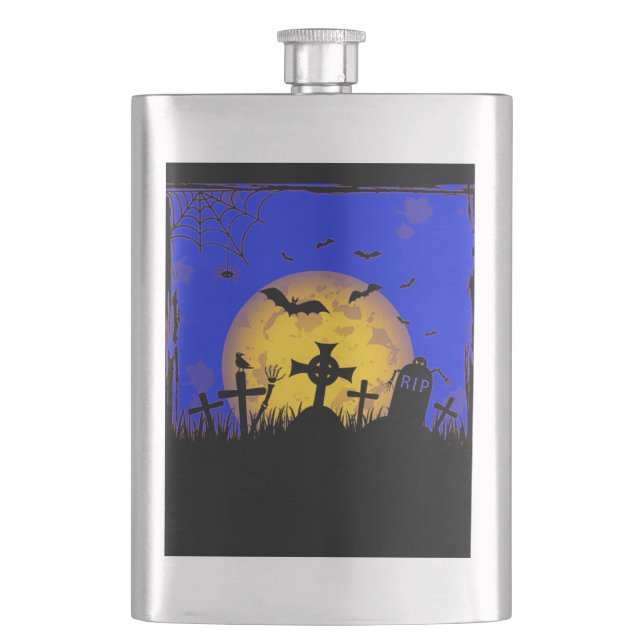 Halloween Graveyard Flask (Front)