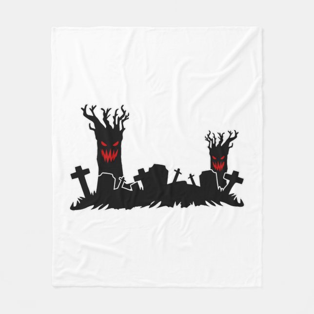 Halloween Graveyard Fleece Blanket (Front)