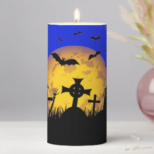 Halloween Graveyard Pillar Candle