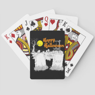 halloween graveyard poker cards