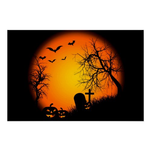 Halloween Graveyard Poster