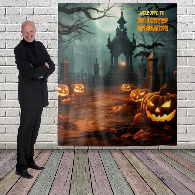  Halloween Graveyard Scene Hanging Backdrop (Creator Uploaded)