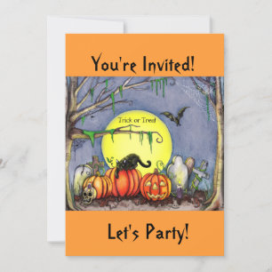Halloween Graveyard Scene Party Invitation