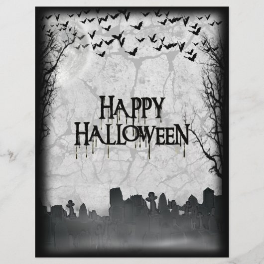 Halloween Graveyard Scene Silhouette (Front)