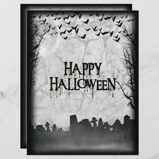 Halloween Graveyard Scene Silhouette (Front/Back)
