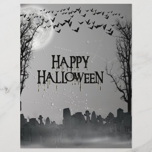 Halloween Graveyard Scene Silhouette (Front)