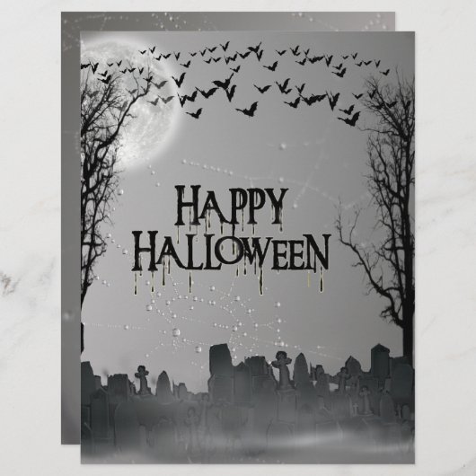 Halloween Graveyard Scene Silhouette (Front/Back)
