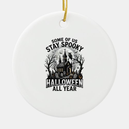 Halloween Graveyard Shirt for Spooky Season Fans_1 Ceramic Ornament