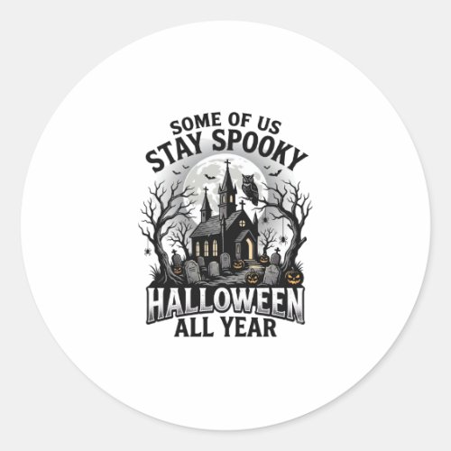 Halloween Graveyard Shirt for Spooky Season Fans_1 Classic Round Sticker