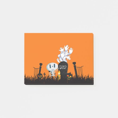 Halloween Graveyard Spooky Cute Skeleton  Ghosts Post_it Notes