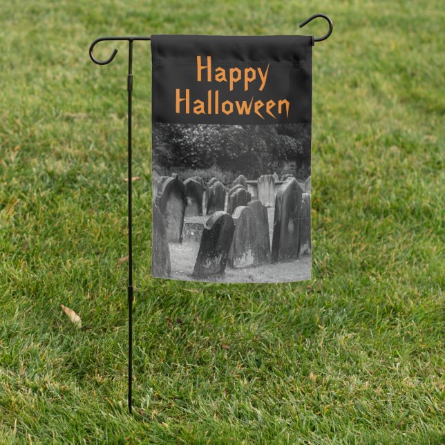 Halloween Graveyard Tombstones  Garden Flag (In SItu)