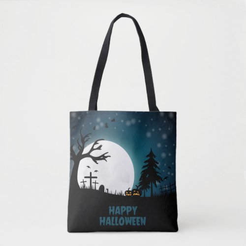 Halloween Graveyard Tote Bag