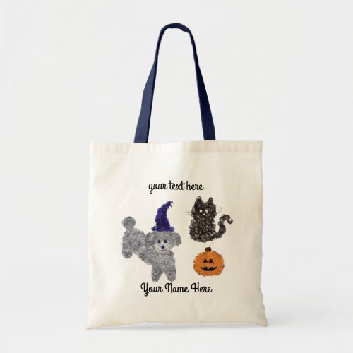 Halloween Gray Poodle 1 Tote Bag