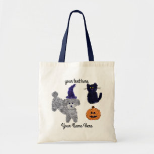 Halloween Gray Poodle #2 Tote Bag