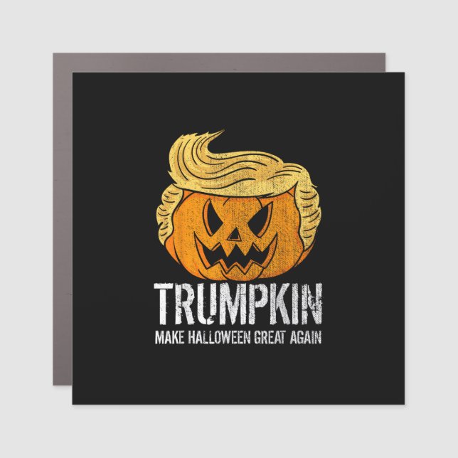 Halloween Great Again Donald  Trumpkin Pumpkin Car Magnet (Front)