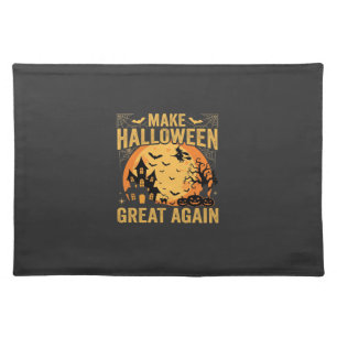 Halloween Great Again Haunted House Pumpkin Cloth Placemat