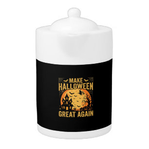 Halloween Great Again Haunted House Pumpkin Teapot