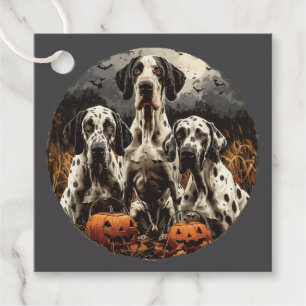 Halloween Great Dane Dogs Jack O Lantern Favor Tags