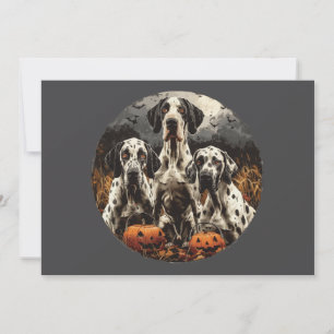 Halloween Great Dane Dogs Jack O Lantern Invitation
