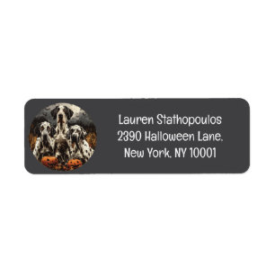 Halloween Great Dane Dogs Jack O Lantern Label