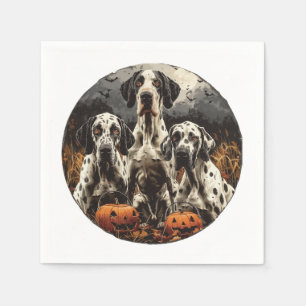 Halloween Great Dane Dogs Jack O Lantern Napkins