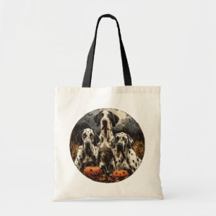 Halloween Great Dane Dogs Jack O Lantern Tote Bag