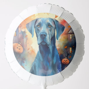 Halloween Great Dane With Pumpkins Scary Balloon