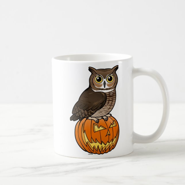 Halloween Great Horned Owl Coffee Mug (Right)