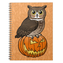 Halloween Great Horned Owl Photo Notebook (6.5