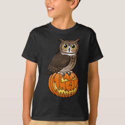 Halloween Great Horned Owl Kids' Hanes TAGLESS® T-Shirt