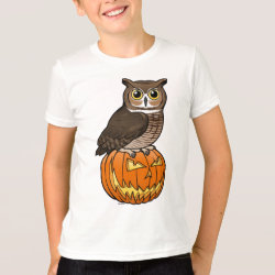 Halloween Great Horned Owl Kids' American Apparel Fine Jersey T-Shirt