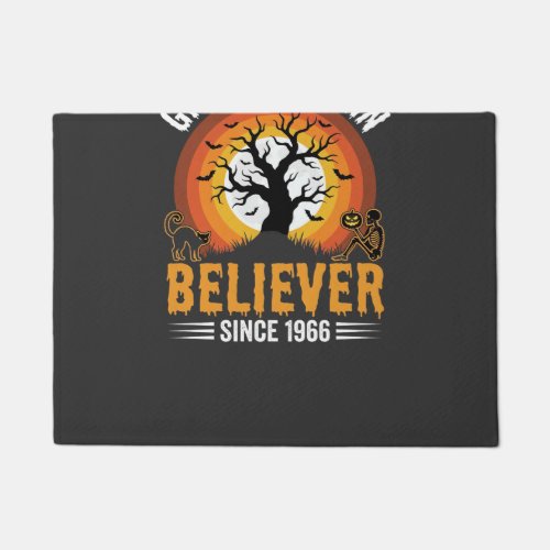 Halloween Great Pumpkin Believer Retro Skeleton Doormat