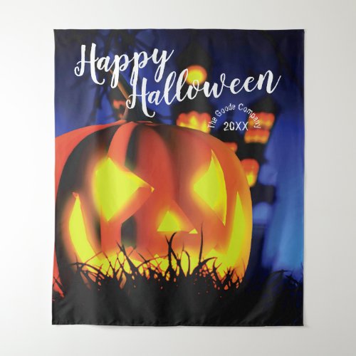 Halloween Great Pumpkin Lantern Party Background Tapestry