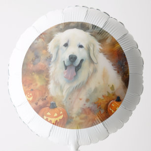 Halloween Great Pyrenees With Pumpkins Scary Balloon