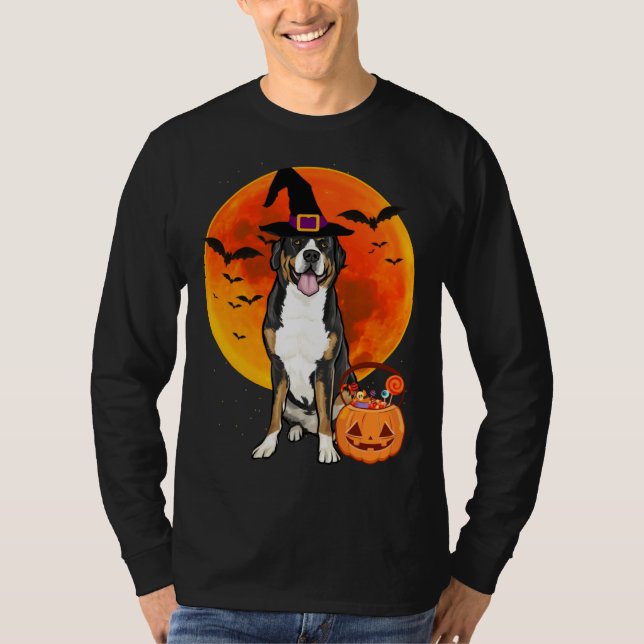 Halloween Greater Swiss Mountain Dog Jack O Lanter T-Shirt (Front)