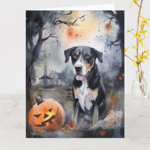 Halloween Greater Swiss With Pumpkins Scary Card