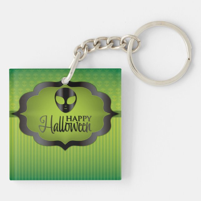Halloween green alien keychain (Back)