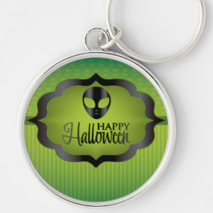 Halloween green alien keychain